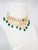 Classic V Shaped Green Kundan Necklace with Drops